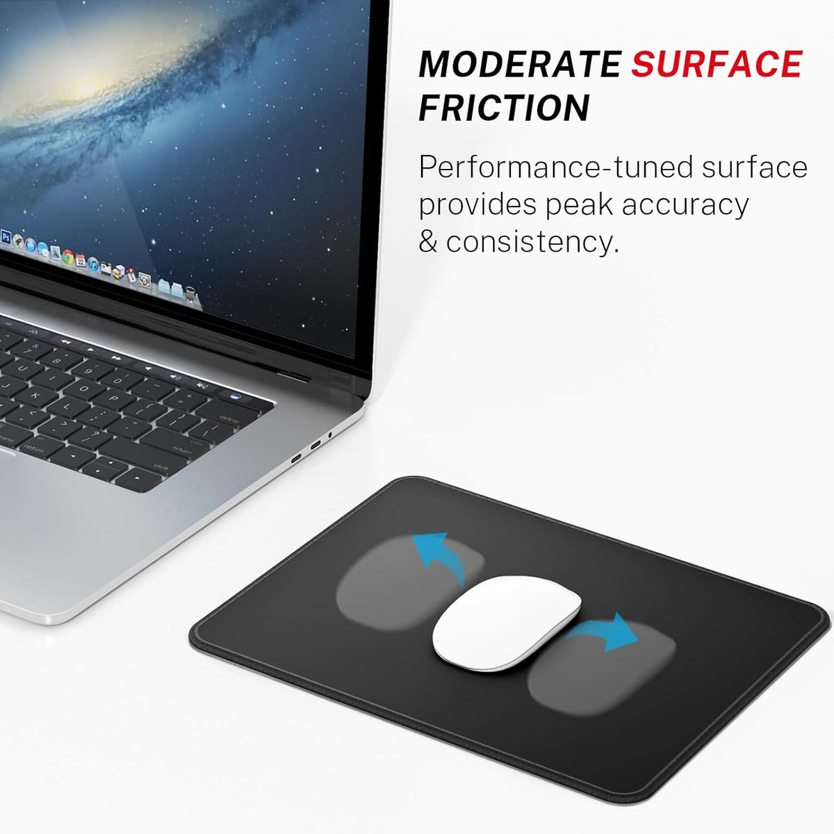 Professional Office and Gaming Mouse Pad, 30% Larger, 8.5" x 11", Black