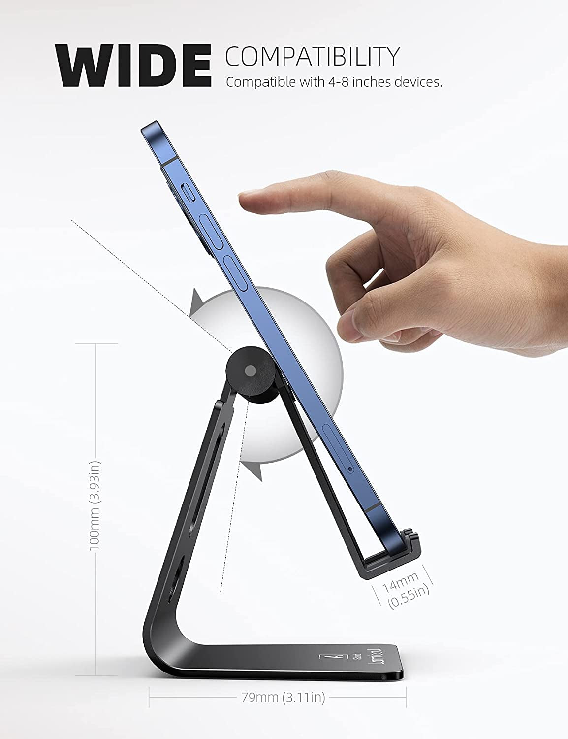 Adjustable Aluminum Desk Phone Stand for iPhone