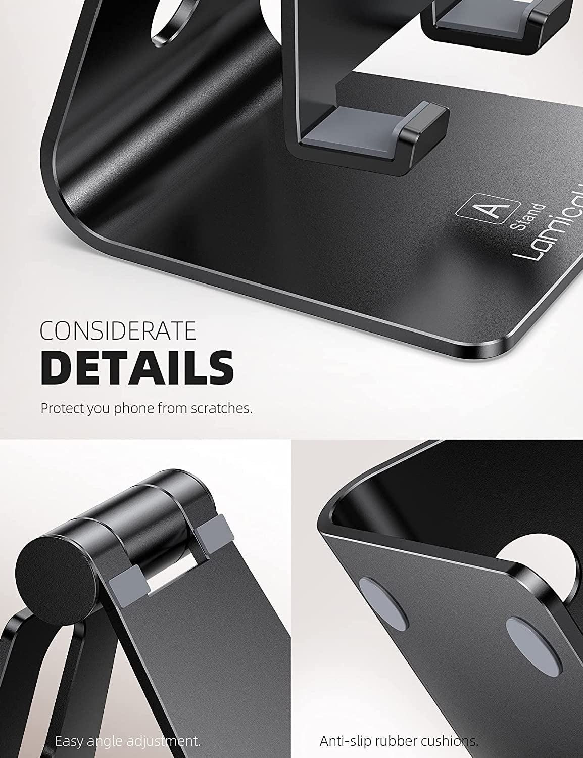Adjustable Aluminum Desk Phone Stand for iPhone