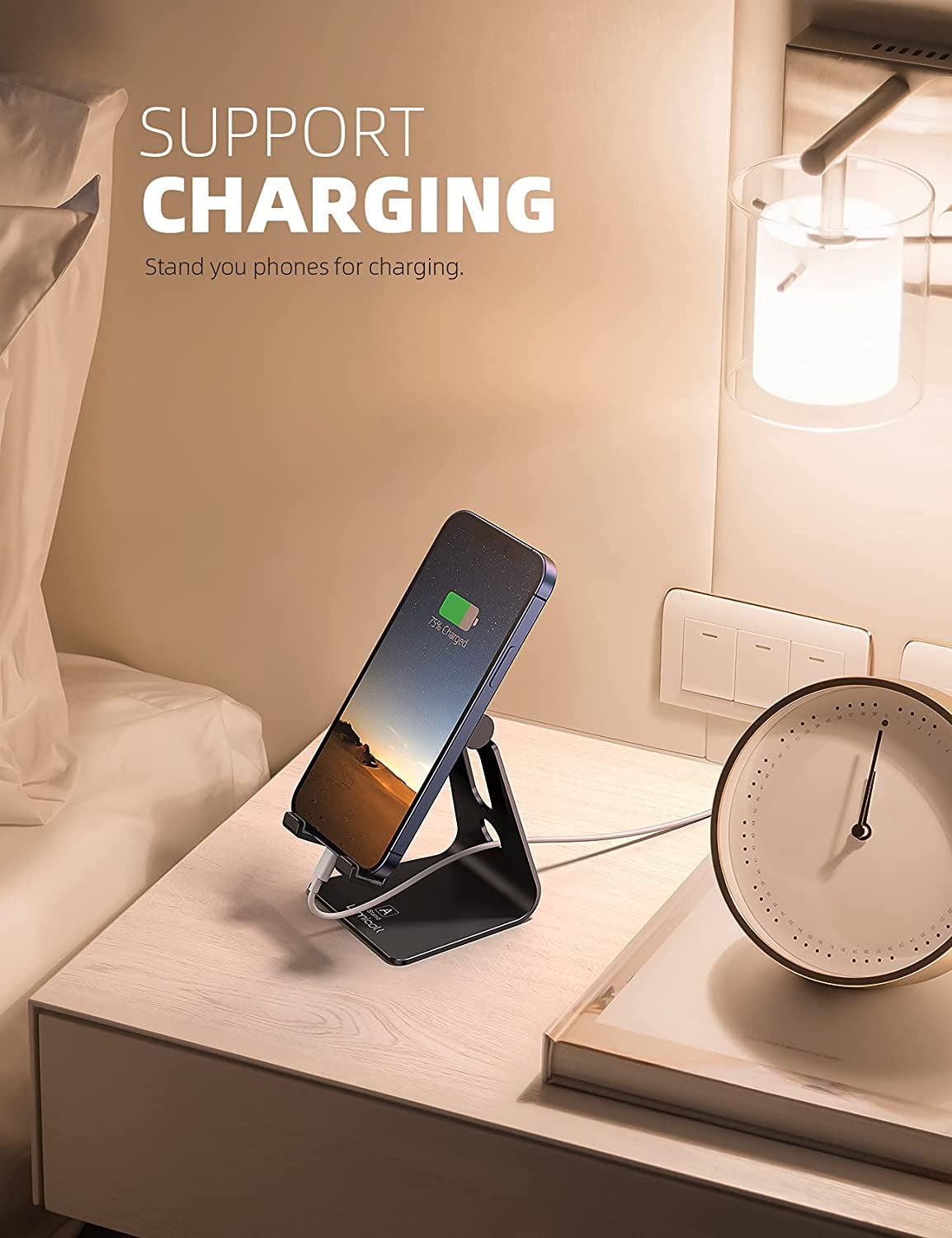 Adjustable Aluminum Desk Phone Stand for iPhone